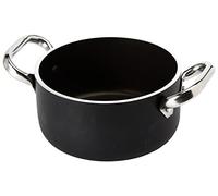 Pentole Agnelli ALSA2104SSPI16 Alblack Casseruola Alta in Alluminio, Spessore 5 mm, Fondo Induzione da 10 mm, con 2 Manici in Acciaio Inossidabile, 16 cm, Nero