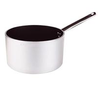 Pentole Agnelli ALSA2105S28 Linea Alluminio 5mm Platinum Casseruola Alta con 1 Manico, 28 cm, Acciaio, Argento