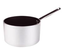 Pentole Agnelli ALSA2105S32 Linea Alluminio 5mm Platinum Casseruola Alta con 1 Manico, 32 cm, Acciaio, Argento