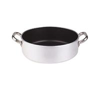 Pentole Agnelli ALSA2106S20 Casseruola Bassa con Maniglie, Alluminio, Argento, 20 cm