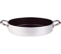 Pentole Agnelli ALSA2106S32 Casseruola Bassa con Maniglie, Alluminio, Argento, 32 cm