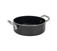 Pentole Agnelli ALSA2106SS28 Alblack Casseruola Bassa con Maniglie, Alluminio, Nero, 28 cm