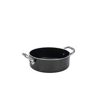 Pentole Agnelli ALSA2106SS32 Casseruola Bassa Antiaderente Spessore 5 Millimetri con Due Maniglie Inox, Diametro 32 cm