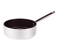 Pentole Agnelli ALSA2107S32 Linea Alluminio 5mm Platinum Casseruola Bassa con 1 Manico, 32 cm, Acciaio, Argento