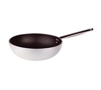 Pentole Agnelli ALSA2111WS28 Wok con Fondo Svasato, Alluminio, Argento, 28 cm