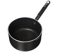 Pentole Agnelli ALSC2105SSPIC24 Alblack Casseruola in Alluminio con Manico in Acciaio, 24 cm, Nero
