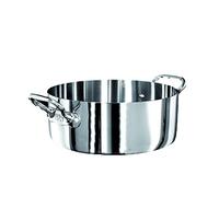 Pentole Agnelli Linea 1907 Casseruola Bassa con 2 Maniglie, Alluminio, Argento, 36 cm