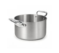 Pentole Agnelli ALIX104ALIN28 Casseruola Alta con 2 Maniglie in acciaio, Trilaminato Alluminio-Acciaio per induzione, 28 cm