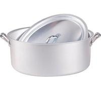 Pentole Agnelli Casseruola Ovale Linea Family Cooking Alluminio con due maniglie e coperchio 34 cm
