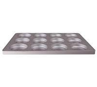 Pentole Agnelli COAL49/1260 Teglia per Focaccine, in Lamiera Alluminata, Grigio, 12 Stampi