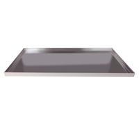Pentole Agnelli COAL49/2D60 Teglia Rettangolare con Orlo, Bordi Dritti, Altezza 2 cm, Lega Alluminio 3003, Spessore 1.5 mm, Argento