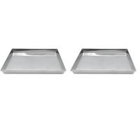 Pentole Agnelli COAL49/355 Teglia Rettangolare in Lega d'Alluminio 3003 con Orlo, Argento, 55 x 38 cm, 1 Pezzo (Confezione da 2)