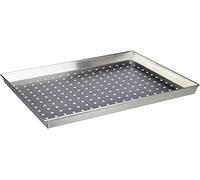 Pentole Agnelli COAL49/3F45 Teglia Rettangolare Forata, Diametro Foro 6 mm, Lega Alluminio 3003, 45x35 cm, Argento