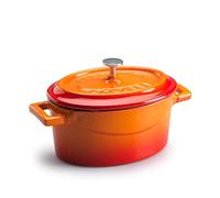 Pentole Agnelli Coghsop12629o - Casseruola Ovale In Ghisa Con 2 Maniglie, Arancione, 29 x 22 Cm, 1 Pezzo