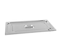 Pentole Agnelli COIXGXL14000 Coperchio con Guarnizione e Valvola Inox Gastronorm 1/4, Acciaio Inossidabile, Argento, 26.5 x 16.2 cm