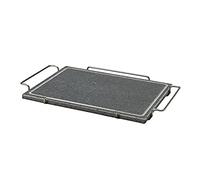 Pentole Agnelli COLA300/L Pietra Rettangolare con Supporto in Acciaio Inossidabile 18/10, Basamento in Legno, 29 x 40 cm, Grigio