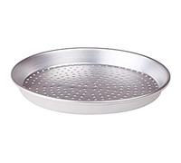Pentole Agnelli Pasticceria e Pizza Tortiera Rotonda in Lega 3003 Forata, Alluminio, Argento, 30 Centimeters cm