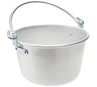 Pentole Agnelli Family Cooking Alluminio Paiolo con Manico ad Arco, Argento, 28 cm