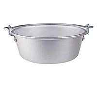Pentole Agnelli Family Cooking Alluminio Paiolo con Manico ad Arco, Argento, 32 cm