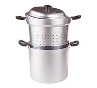 Pentole Agnelli FAMR9022 Spaghettiera con Colapasta Internato e Coperchio, in Alluminio BLTF, Manici in Bachelite, 22 cm, 8 Litri, Argento