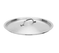 Pentole Agnelli Inox Coperchio con Ponticello, Argento, 24 cm