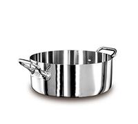 Pentole Agnelli Linea 1907 Casseruola Bassa con 2 Maniglie, Alluminio, Argento, 24 cm