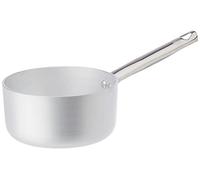 Pentole Agnelli Linea Alluminio 3 mm Professionale Casseruola Alta con Manico Inox, Argento, 16 cm