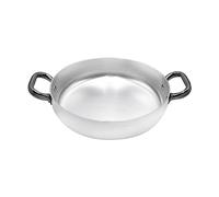 Pentole Agnelli Linea Alluminio 3 mm Professionale Tegame con Due Maniglie Inox, Argento, 20 cm