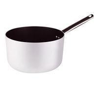 Pentole Agnelli Linea Alluminio 3mm Platinum Casseruola Alta con 1 Manico, Argento, 24 cm