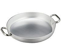 Pentole Agnelli Linea Alluminio 5 mm Tegame Radiante con Due Maniglie Inox, Argento, 45 cm