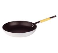 Pentole Agnelli Linea Cookware System Padella Svasata Bassa con Manico Tubolare Inox Cool, Diametro 36 cm, Giallo Pollame, Argento
