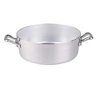 Pentole Agnelli Linea Family Cooking Alluminio Casseruola Bassa Con Due Maniglie, Argento, 26 cm