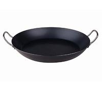 Pentole Agnelli Linea Ferro Tegame in Ferro per Paella con Due Maniglie Inox, Nero, 36 cm