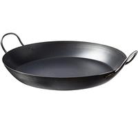 Pentole Agnelli Linea Ferro Tegame in Ferro per Paella con Due Maniglie Inox, Nero, 48 cm