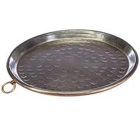 Tortiera Agnelli Rame per Farinata Martellata con Orlo,diametro 30 cm h 3 cm