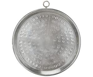 Pentole Agnelli Linea Rame Tortiera per Farinata Martellata con Orlo, Marrone, 32 cm