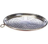 Pentole Agnelli Linea Rame Tortiera per Farinata Martellata con Orlo, Marrone, 34 cm