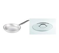Pentole Agnelli Padella Radiante Svasata Alta, Alluminio, Acciaio Inossidabile, Argento, 28 Cm & Pcmx02928 Coperchio Con Ponticello In Acciaio, Alluminio Lucido, 28 Cm