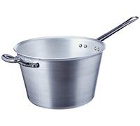 Pentole Agnelli Paiolo per Polenta con manico e maniglia, 26 cm, 6 L, Argento