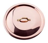Pentole Agnelli Rame Liscio Stagnato a Mano Coperchio con Ponticello in Ottone, Rame, 18 cm