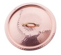 Pentole Agnelli Rame martellato stagnato a mano 2 mm Coperchio con Ponticello in Ottone, Rame, 16 cm