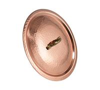 Pentole Agnelli Rame martellato stagnato a mano 2 mm Coperchio con Ponticello in Ottone, Rame, 32 cm