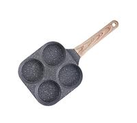 Pentole, casseruola a 4 fori, padella for uova, hamburger, pentola antiaderente, manico in legno, pentole, utensili da cucina for fornelli a gas