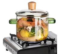 Pentole da cucina in vetro | 1600 ml trasparente resistente al calore rapido per cottura a fuoco lento | contenitori trasparenti per cottura | per latte pasta cucina stufa salsa S