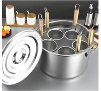 Pentole da Cucina, pentola in Acciaio Inox, pentola Grande con Coperchio e cestello scolapasta, Set di Inserti per cuocipasta a induzione da 3/4/5 Fori per zuppe, stufati e Salse