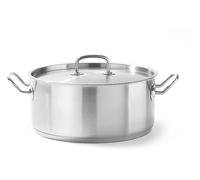 HENDI Pentola bassa, con coperchio con fori per il rilascio del vapore, calderone, casseruola, tegame, adatta a tutte le fonti di calore, lavabile in lavastoviglie, 7.3L, ø280x(H)120mm, acciaio inox