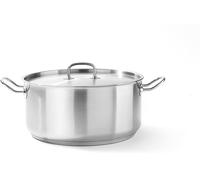 HENDI Pentola bassa, con coperchio con fori per il rilascio del vapore, calderone, casseruola, tegame, adatta a tutte le fonti di calore, lavabile in lavastoviglie, 12L, ø320x(H)150mm, acciaio inox