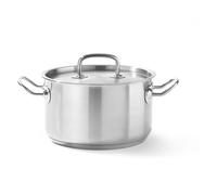 HENDI Pentola media, con coperchio con fori per il rilascio del vapore, calderone, casseruola, tegame, adatta a tutte le fonti di calore, lavabile in lavastoviglie, 3.5L, ø200x(H)115mm, acciaio inox