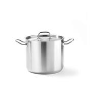 HENDI Pentola alta, con coperchio con fori per il rilascio del vapore, calderone, casseruola, tegame, adatta a tutte le fonti di calore, lavabile in lavastoviglie, 9L, ø240x(H)200mm, acciaio inox