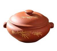 pentole di terracotta per cucinare, Piccole pentole in rame, pentola a vapore, casseruola in argilla for stufati, a Zisha, piano cottura in ceramica con coperchio(400ML)
